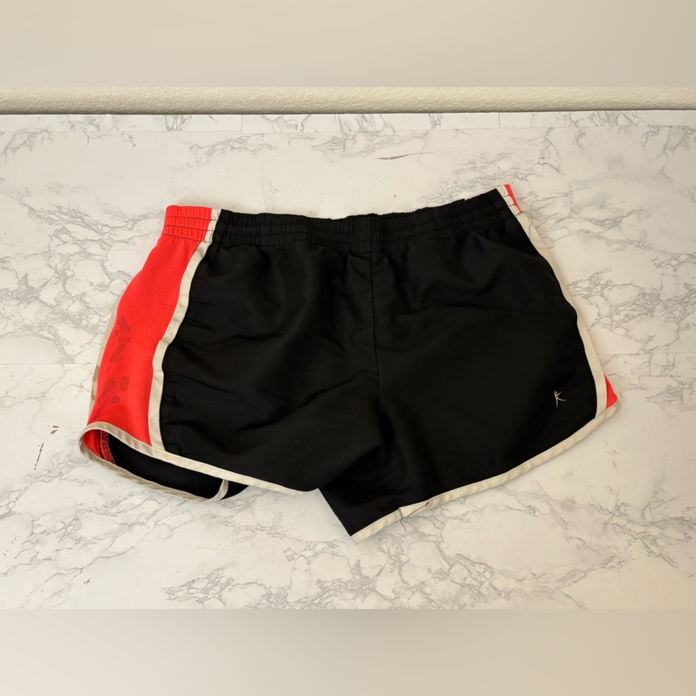Danskin Now Womens Running Workout Shorts Black Red Size M 8-10 Pull On​​